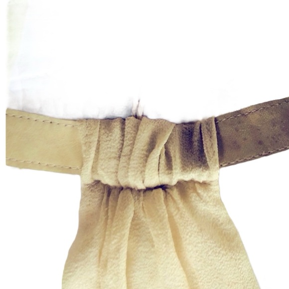 Upcycled Burning Torch Silk and Sequin Vintage Halter Top with Leather Straps - Picture 9 of 16